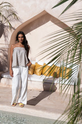 Sustainable Loungewear Luna Top Shorts SET - Taupe Orchid