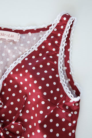 Celeste Polka Dot Lounge Set – Red