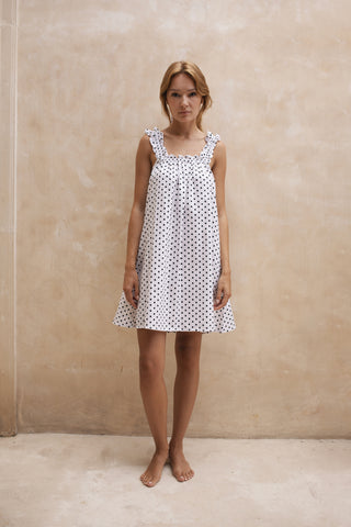 Mila Frill Daydream Dress – Blanc et Noir