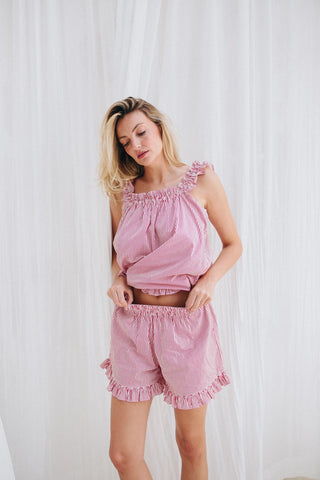 Stella Frill Pyjama Set – Red