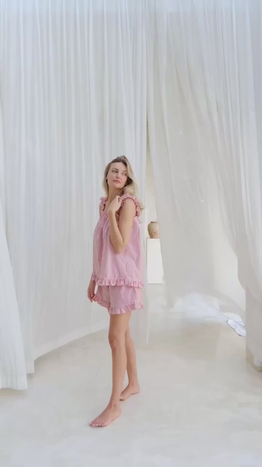 Stella Frill Pyjama Set – Red