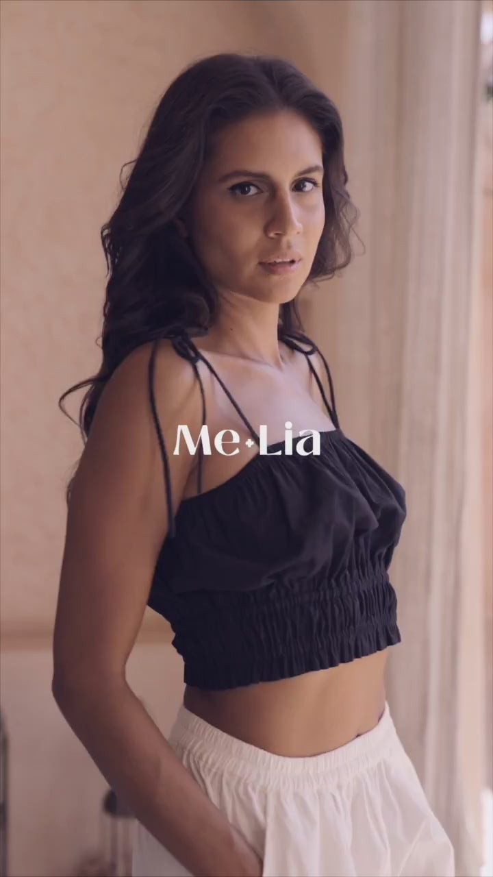 Sustainable Loungewear Lindy Top Shorts SET - Noir